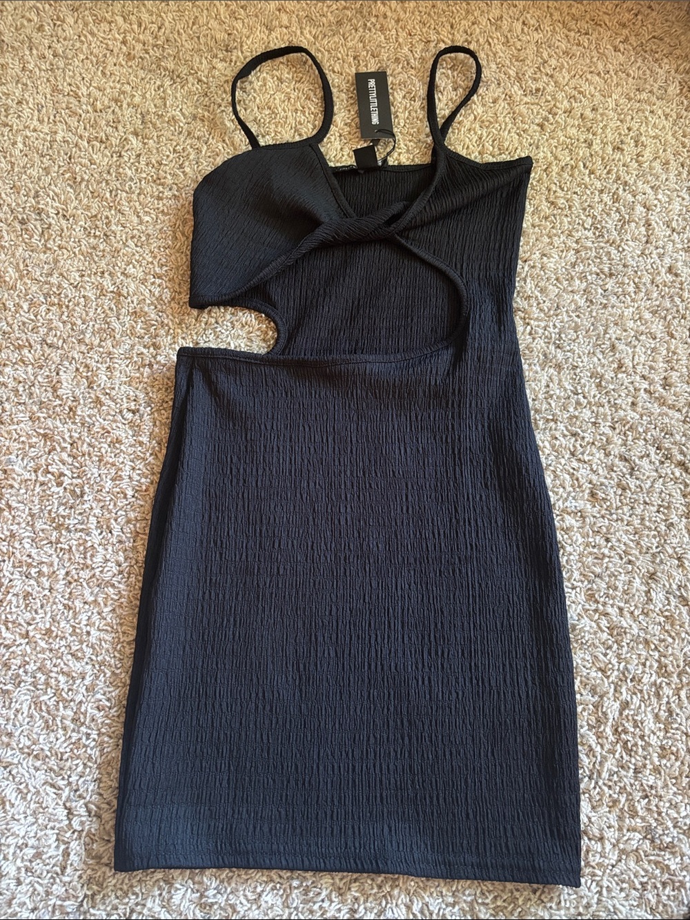 PrettyLittleThing Black Cutout Mini Dress